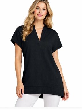 NWT Under Armour Women’s UA Journey Rib Tunic Top Black Size XS Split‎ Neck